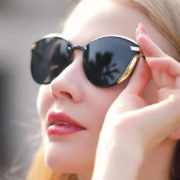 2 Pcs Black Elegant Women's Cat Eye Anti Glare Lightweight Frame Sunglasses
