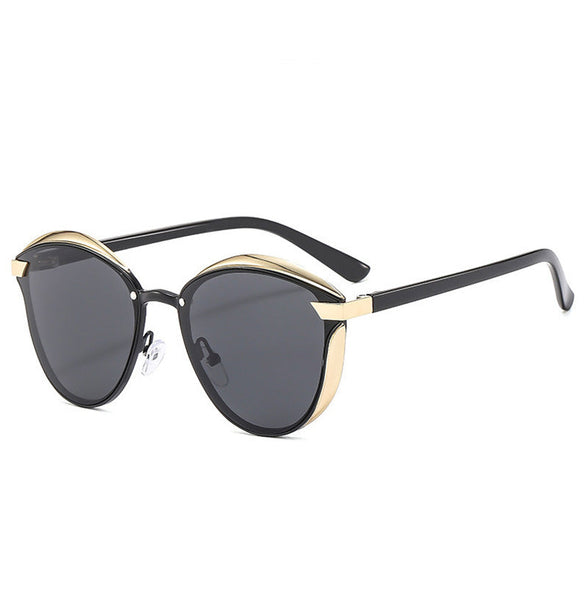 2 Pcs Black Elegant Women's Cat Eye Anti Glare Lightweight Frame Sunglasses