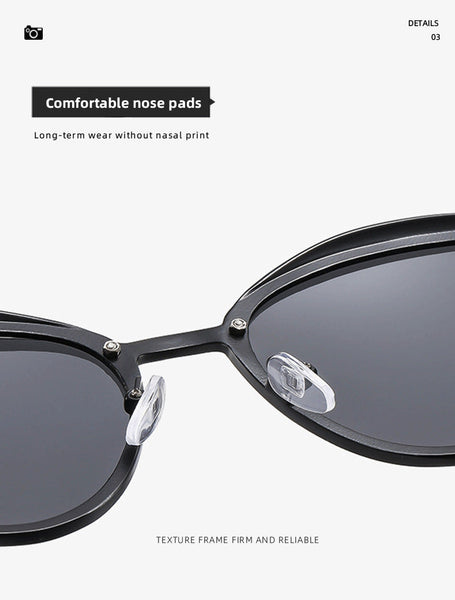 2 Pcs Black Elegant Women's Cat Eye Anti Glare Lightweight Frame Sunglasses