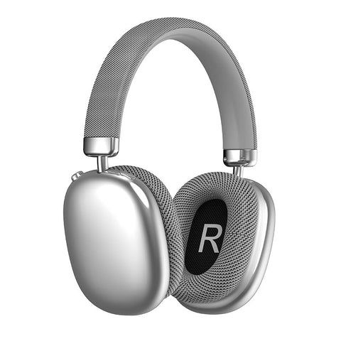 Silver Comfortable Over Ear Hi Fi Sound Long Battery Swivel Control Headphones