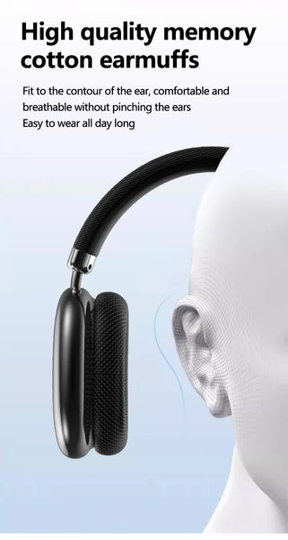 Silver Comfortable Over Ear Hi Fi Sound Long Battery Swivel Control Headphones