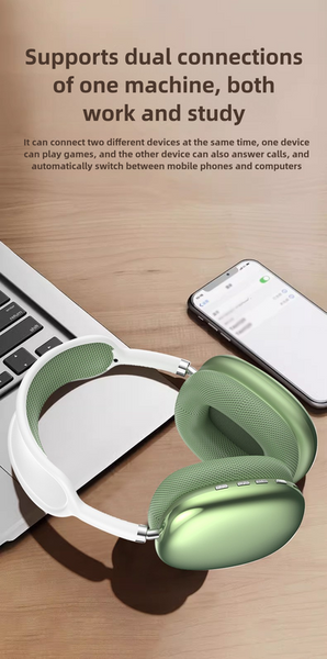 Silver Immersive 3D Audio Wireless Over Ear Comfort Type C Charging Headphones