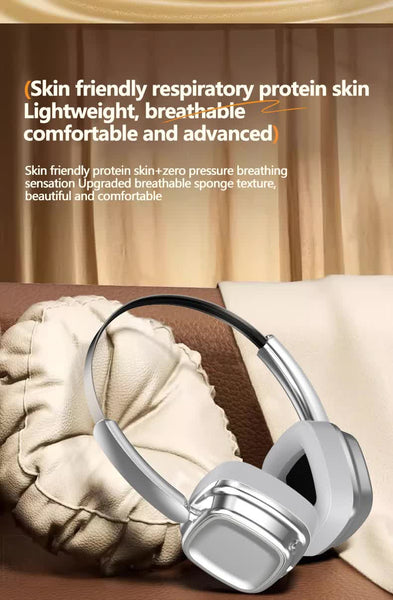 Silver And Brown Compact Retro Wireless Bluetooth Deep Bass Immersive Sound Headphones