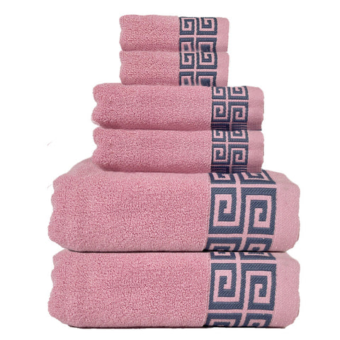 Pink Luxury Cotton Towel Set 6 Piece Highly Absorbent Bath & Hand Towels Towels & Washcloths