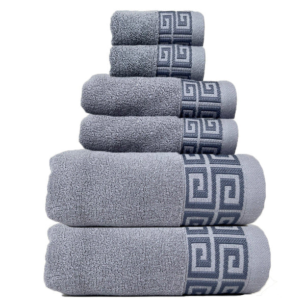 Grey Luxury Cotton Towel Set 6 Piece Highly Absorbent Bath & Hand Towels Towels & Washcloths