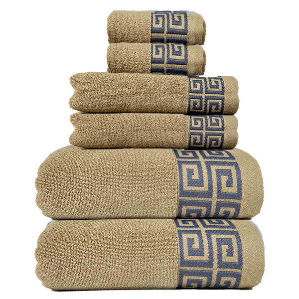 Khaki Luxury Cotton Towel Set 6 Piece Highly Absorbent Bath & Hand Towels Towels & Washcloths