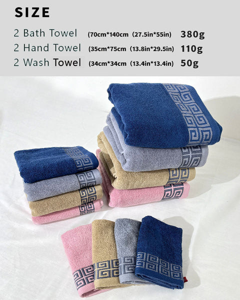 Khaki Luxury Cotton Towel Set 6 Piece Highly Absorbent Bath & Hand Towels Towels & Washcloths