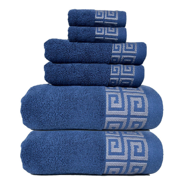 Blue Luxury Cotton Towel Set 6 Piece Highly Absorbent Bath & Hand Towels Towels & Washcloths