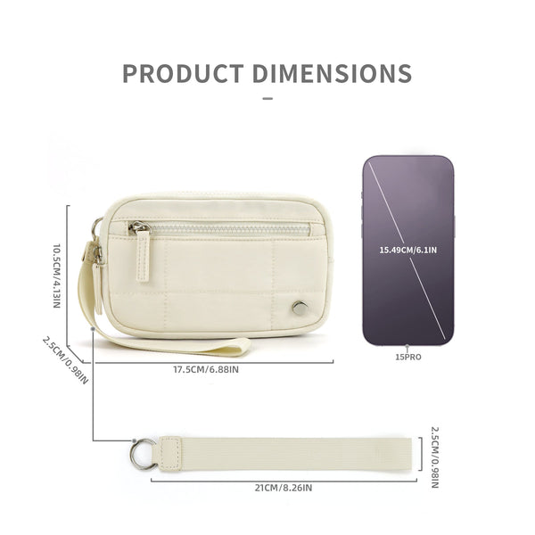 Beige Waterproof Wristlet Wallet Nylon Pouch For Cards Phone & Coins(Without Mobile Phone) Wallets