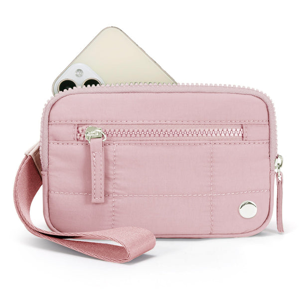Beige Waterproof Wristlet Wallet Nylon Pouch For Cards Phone & Coins(Without Mobile Phone) Wallets