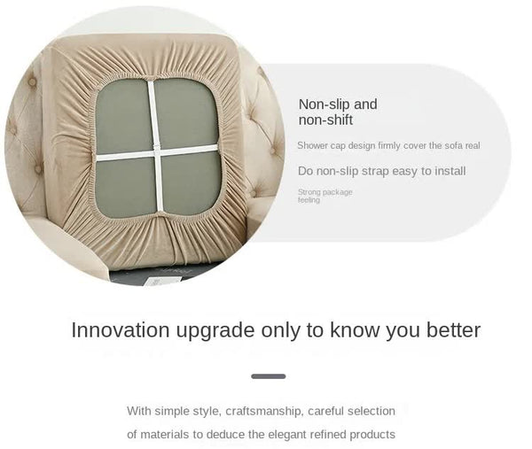 Elosung 2 Pcs Yellow Elegant Polyester Sofa Cover Full Protection Against Cat Scratches & Wear Slipcovers