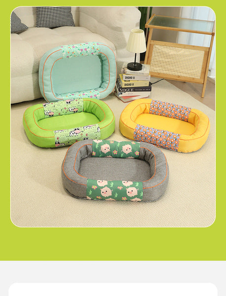 Size Green Cozy Pet Bed For Small Dogs And Cats Durable & Chew Resistant Nest All Seasons Pet Beds