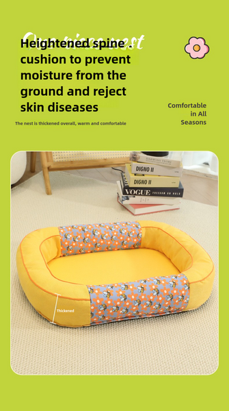 Size Green Cozy Pet Bed For Small Dogs And Cats Durable & Chew Resistant Nest All Seasons Pet Beds