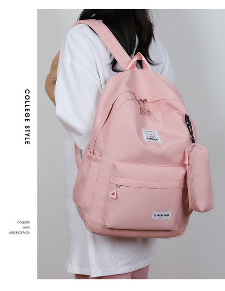 Pink Large Capacity Travel Backpack For Girls Waterproof School Bag With Detachable Pencil Case Backpacks & Bags