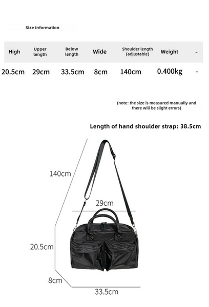 Black Casual Nylon Tote Bag Lightweight Korean Style Crossbody Large Capacity Women's Bags & Handbags