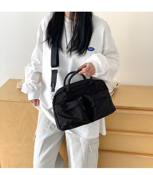 Black Casual Nylon Tote Bag Lightweight Korean Style Crossbody Large Capacity Women's Bags & Handbags