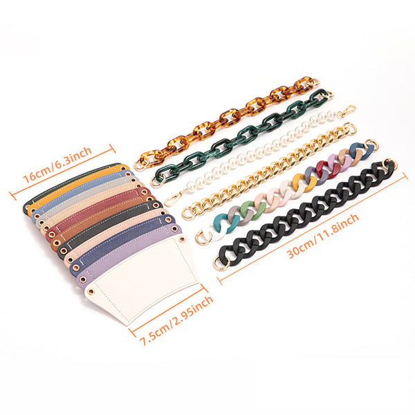 2 Pcs Detachable Chain Coffee Cup Sleeve Pu Leather Insulated Holder With Handle 16Cm Cup Holders