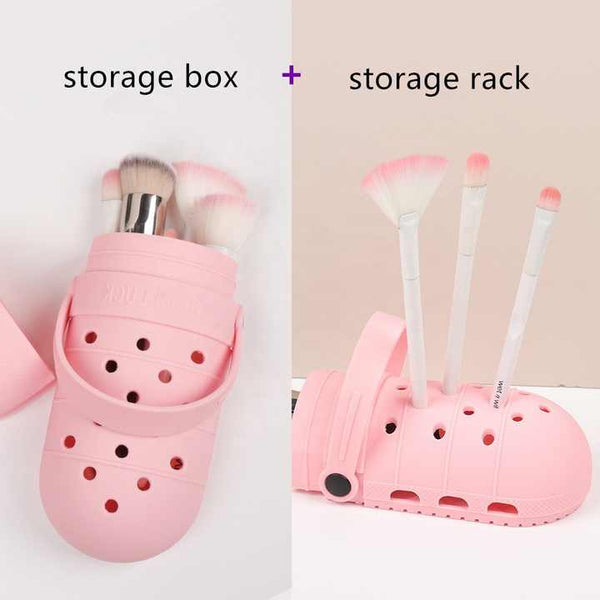 2 Pcs Makeup Brush Holder Silicone Cosmetic Organizer With 21 Slots Washable 20X8x5cm 170G Makeup Bags & Cases
