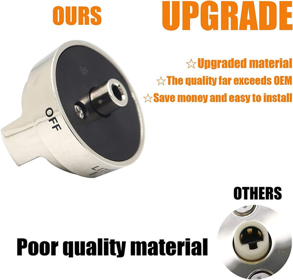 Elosung Stainless Steel Oven Stove Knob Aez73453509 Replacement 2 Pack Fireplace & Stove Accessories