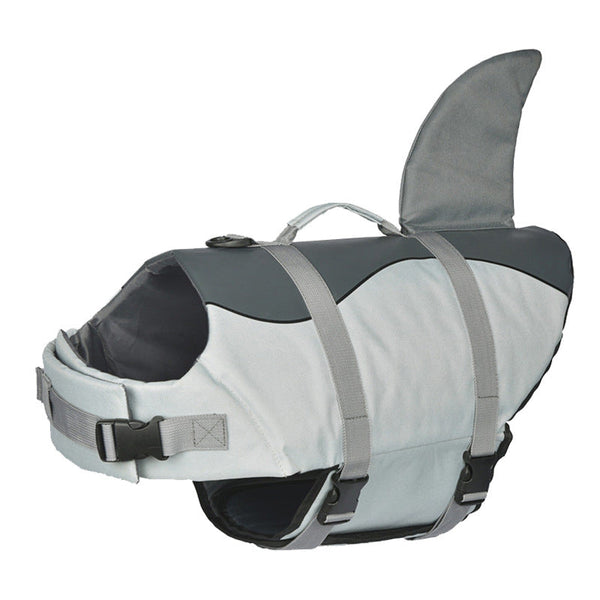 Grey Pet Life Jacket For Dogs Summer Swimming Safety Vest With Shark Fin Small To Large Breeds Dog Clothing & Shoes