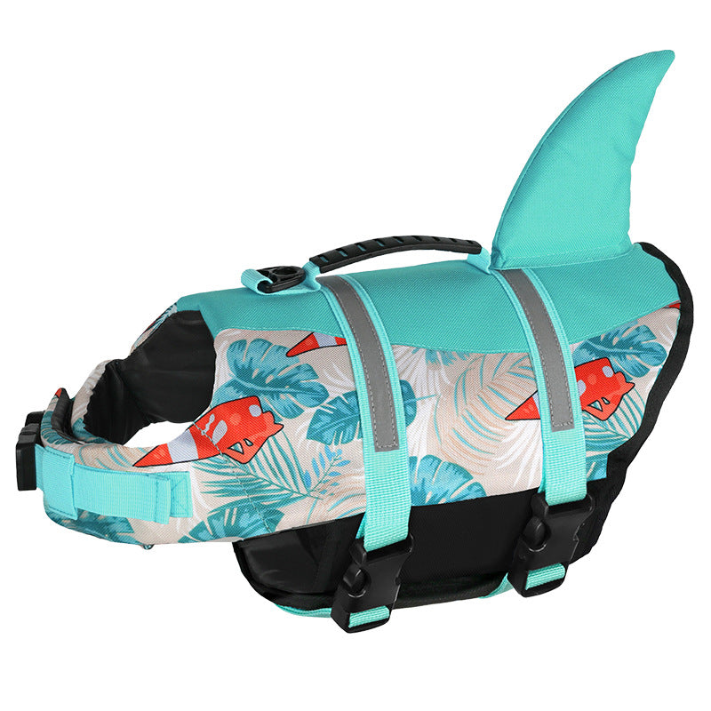 Size Xs Blue Sailboat Pattern Pet Life Jacket For Dogs Summer Swimming Safety Vest With Shark Fin Small To Large Breeds Dog Clothing & Shoes