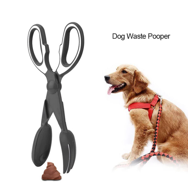 Elosung 2 Pcs Black Pet Poop Scooper With Long Handle Durable Plastic Waste Picker For Dogs And Cats Pooper Scooper & Bags