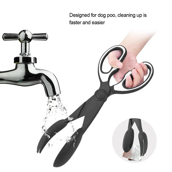 Elosung 2 Pcs Black Pet Poop Scooper With Long Handle Durable Plastic Waste Picker For Dogs And Cats Pooper Scooper & Bags