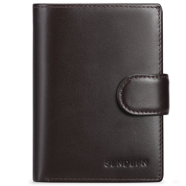 Coffee Men's Short Leather Wallet With Rfid Protection Genuine Cowhide Cardholder Coin Pocket Wallets