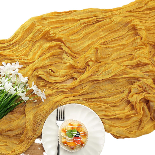 Dark Green Bohemian Gauze Table Runner 2 Pack Polyester Fabric For Party And Birthday Decor Table Runners