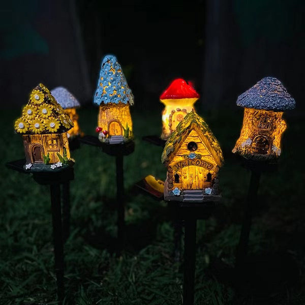 Style 4 Brown And Blue Solar Resin Garden Stake Light Outdoor Landscape For Yard Patio Decor Garden & Patio Torches