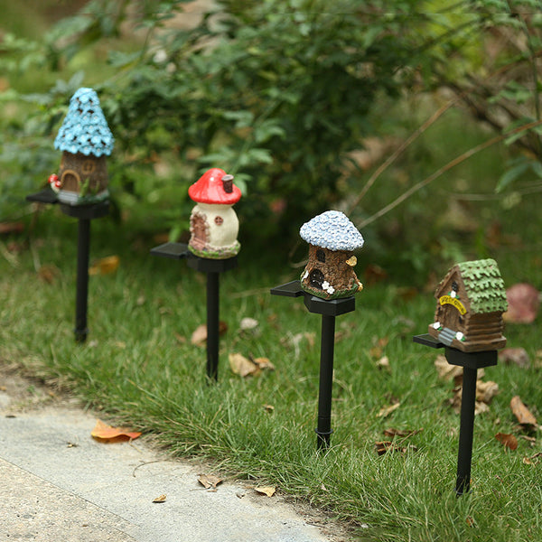 Style 4 Brown And Blue Solar Resin Garden Stake Light Outdoor Landscape For Yard Patio Decor Garden & Patio Torches