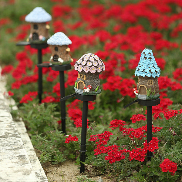 Style 4 Brown And Blue Solar Resin Garden Stake Light Outdoor Landscape For Yard Patio Decor Garden & Patio Torches