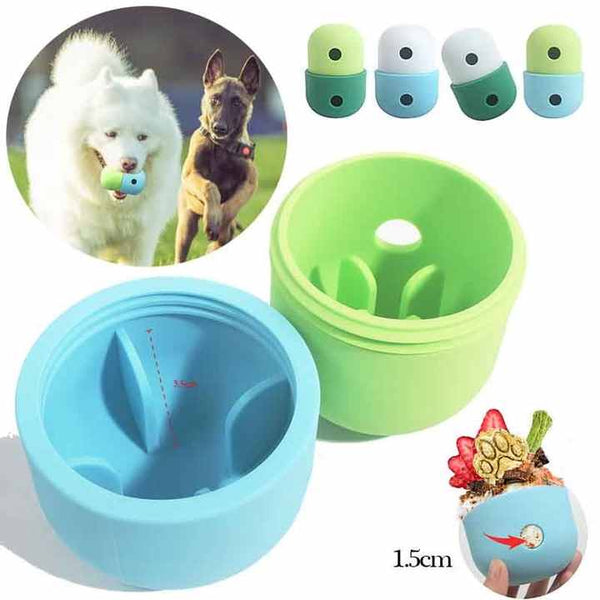 Elosung Interactive Dog Treat Dispensing Ball Silicone Rolling Toy 2 Pack Dog Toys