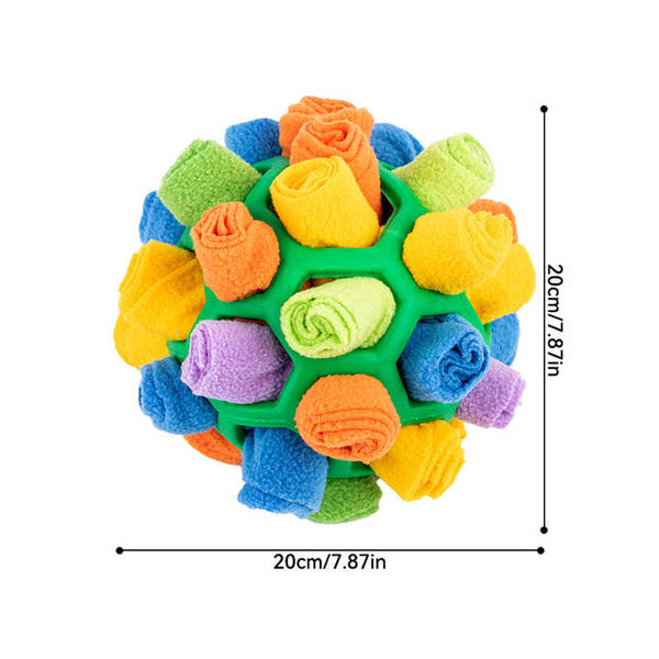 Elosung Orange Ball And Colorful Strips Fabric Interactive Pet Snuffle Treat Dispensing Toy For Dogs Cats 20 Cm Tpr Felt Mental Stimulation Placeholde