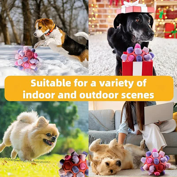 Elosung Orange Ball And Colorful Strips Fabric Interactive Pet Snuffle Treat Dispensing Toy For Dogs Cats 20 Cm Tpr Felt Mental Stimulation Placeholde