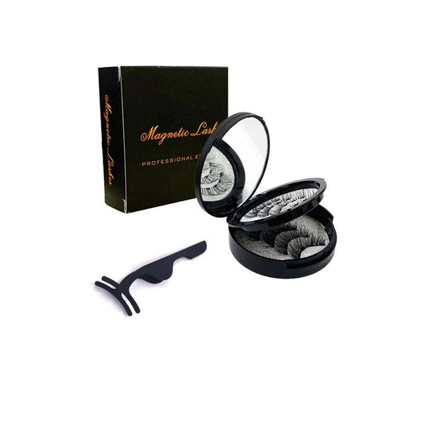 Style 3 Black Magnetic False Eyelashes Kit Pairs With Applicator Clip And Mirror Case Eyelash Extensions