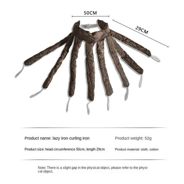 Brown Heatless Octopus Hair Curlers 2 Pack 50Cm Soft Fabric Curling Rods For Effortless Damage Free Curls Rollers & Curlers