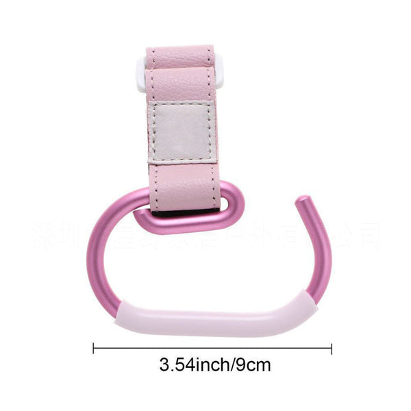 White Stroller Hooks 4 Pack Leather And Alloy Pram With Hook And Loop Tape For Mom Bags Accessories Pram Organisers & Nets
