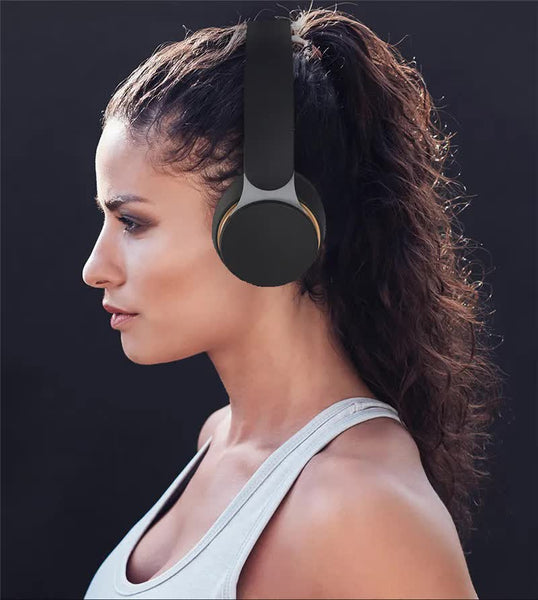 White Wireless Bluetooth With Noise Reduction Heavy Bass Long Battery Life Tf Card Support Headphones