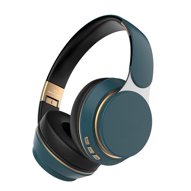 Dark Green Wireless Bluetooth With Noise Reduction Heavy Bass Long Battery Life Tf Card Support Headphones