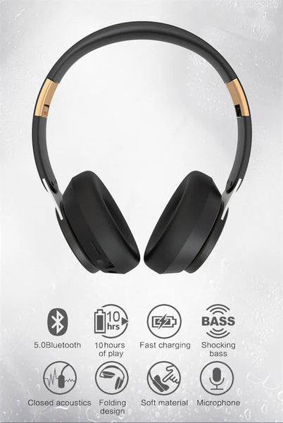 Dark Green Wireless Bluetooth With Noise Reduction Heavy Bass Long Battery Life Tf Card Support Headphones