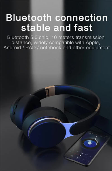 Dark Green Wireless Bluetooth With Noise Reduction Heavy Bass Long Battery Life Tf Card Support Headphones