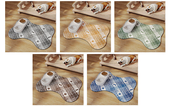 Brown And White Pet Feeding Mat 35X50cm Anti Slip Durable Diatom Mud For Dogs Cats Easy To Clean Dog Feeding Mats