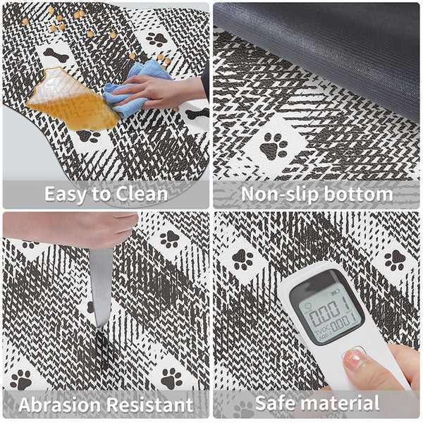 Brown And White Pet Feeding Mat 35X50cm Anti Slip Durable Diatom Mud For Dogs Cats Easy To Clean Dog Feeding Mats