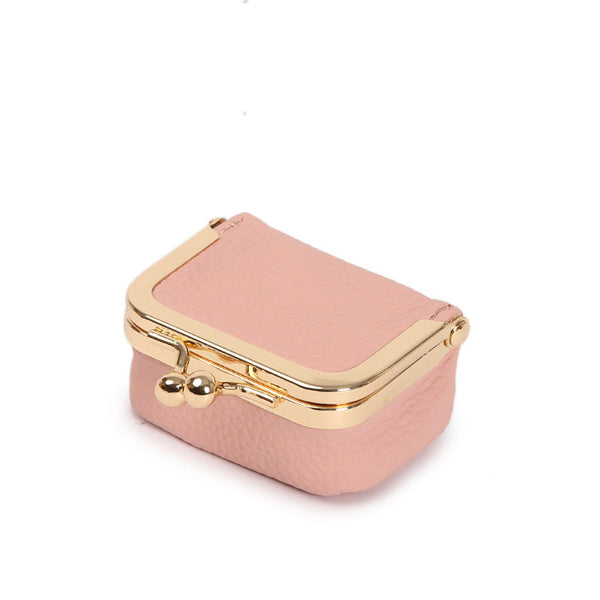 Veile Studios Pink Mini Jewelry Pouch Compact Pu Leather Coin Purse For Earrings Rings And Necklaces 6.5X5x3.5Cm Jewellery Holders & Organisers