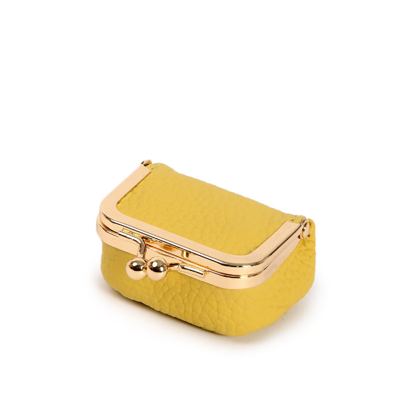 Veile Studios Yellow Mini Jewelry Pouch Compact Pu Leather Coin Purse For Earrings Rings Necklaces 6.5X5x3.5Cm Jewellery Holders & Organisers