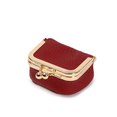 Veile Studios Red Mini Jewelry Pouch Compact Pu Leather Coin Purse For Earrings Rings And Necklaces 6.5X5x3.5Cm Jewellery Holders & Organisers