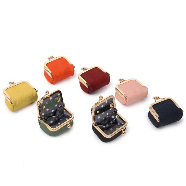 Veile Studios Red Mini Jewelry Pouch Compact Pu Leather Coin Purse For Earrings Rings And Necklaces 6.5X5x3.5Cm Jewellery Holders & Organisers