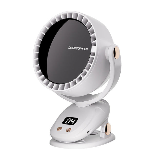 White Bladeless Clip Fan With Usb Charging 180 Degree Oscillating Lightweight And Quiet For Desk Camping Outdoor Use Portable Fans