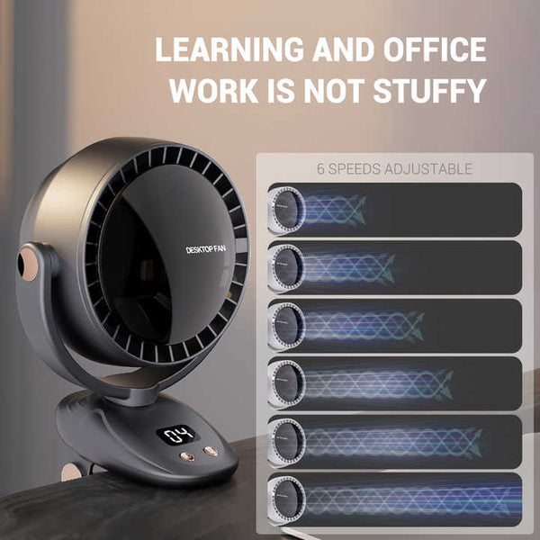 Black Bladeless Clip Fan With Usb Charging 180 Degree Oscillating Lightweight And Quiet For Desk Camping Outdoor Use Portable Fans
